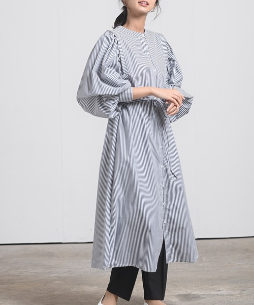 ストライプ柄ウィングスリーブワンピース ワンピース Rps アールピーエス のファッション通販 Zozotown