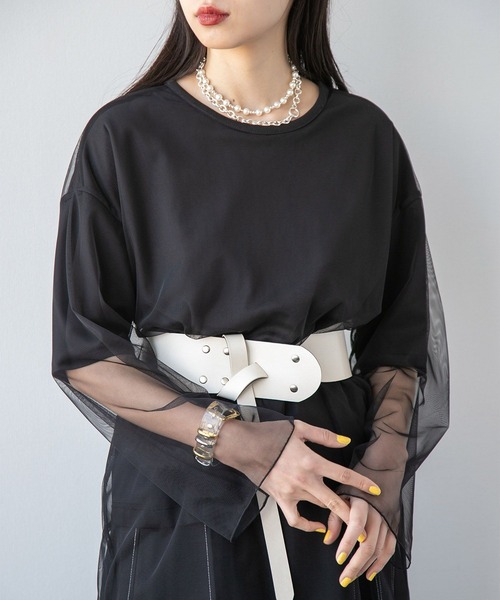 HARE（ハレ）の「ベルトデザインバングル(HARE)（バングル/リストバンド・レディース・ブラック/クリア・FREE）」の4枚目の写真