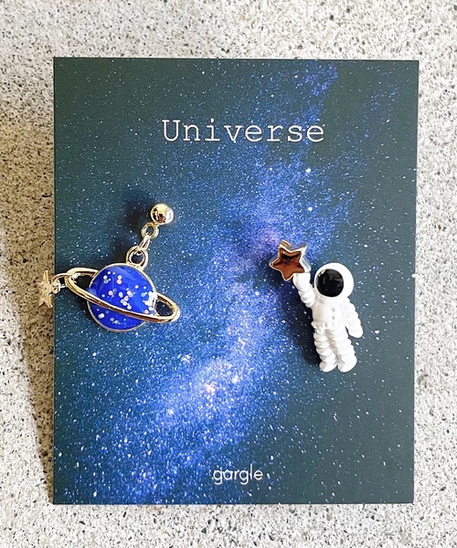 gargle(ガーグル)の「gargle ガーグル:宇宙シリーズ 惑星探索 宇宙飛行士 土星 ピアス(ピアス(両耳用)・レディース・ホワイト/ブラック/ブルー・FREE)」の7枚目の写真