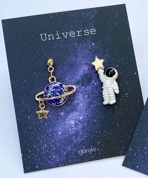 gargle(ガーグル)の「gargle ガーグル:宇宙シリーズ 惑星探索 宇宙飛行士 土星 ピアス(ピアス(両耳用)・レディース・ホワイト/ブラック/ブルー・FREE)」の11枚目の写真