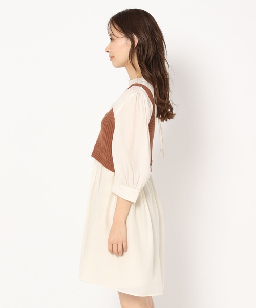 mysty woman（ミスティウーマン）の「ビスチェ×ミニワンピセット 277813（ワンピース・レディース・オレンジ/アイボリー/チャコール・FREE）」の19枚目の写真