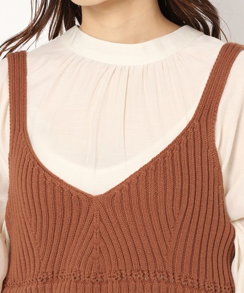 mysty woman（ミスティウーマン）の「ビスチェ×ミニワンピセット 277813（ワンピース・レディース・オレンジ/アイボリー/チャコール・FREE）」の5枚目の写真