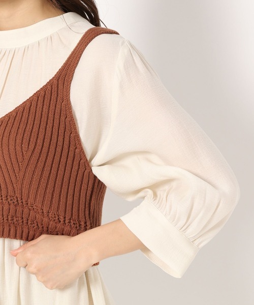 mysty woman（ミスティウーマン）の「ビスチェ×ミニワンピセット 277813（ワンピース・レディース・オレンジ/アイボリー/チャコール・FREE）」の18枚目の写真