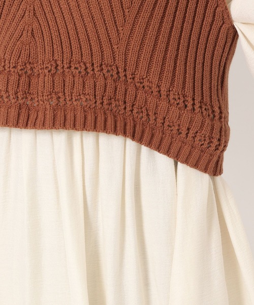 mysty woman（ミスティウーマン）の「ビスチェ×ミニワンピセット 277813（ワンピース・レディース・オレンジ/アイボリー/チャコール・FREE）」の12枚目の写真