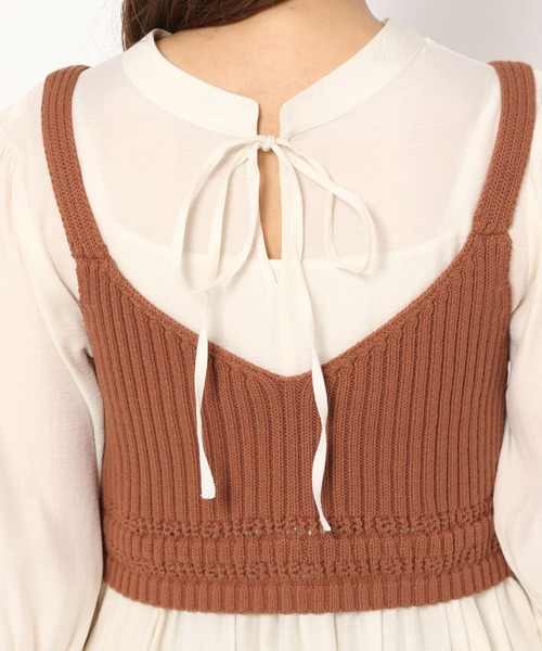 mysty woman（ミスティウーマン）の「ビスチェ×ミニワンピセット 277813（ワンピース・レディース・オレンジ/アイボリー/チャコール・FREE）」の14枚目の写真