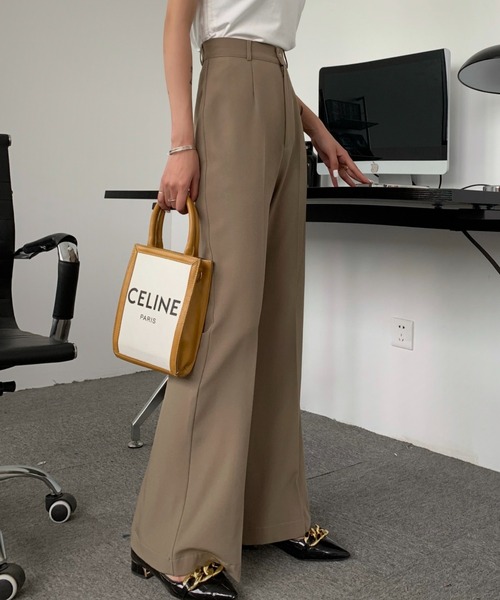 ABITOKYO（アビトーキョー）の「センタープレスセミフレアスラックス（スラックス・レディース・ブルーグレー/ブラック/ピンク/グレイッシュベージュ/モカ/ダークグリーン・M/L/S）」の19枚目の写真