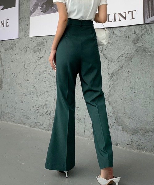 ABITOKYO（アビトーキョー）の「センタープレスセミフレアスラックス（スラックス・レディース・ブルーグレー/ブラック/ピンク/グレイッシュベージュ/モカ/ダークグリーン・M/L/S）」の10枚目の写真