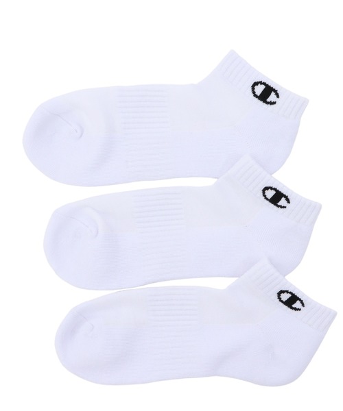 Champion（チャンピオン）の「【Champion/チャンピオン】メンズ レディース 【３足組】 スニーカーインソックス【ハーフパイル】（ソックス/靴下・メンズ・ホワイト/ブラック/シルバーグレー・SMALL/MEDIUM）」の2枚目の写真