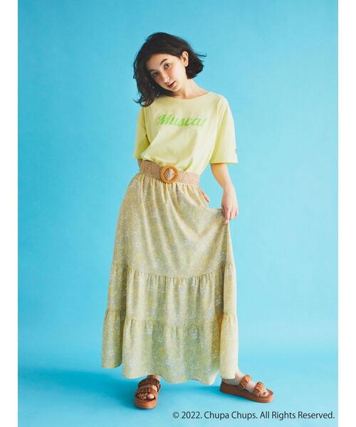 earth music&ecology（アースミュージックアンドエコロジー）の「ｃｈｕｐａ　ｃｈｕｐｓ　チュニックＴシャツ（チュニック・レディース・パープル/ブラウン/ピンク/イエロー/グリーン/アイボリー・FREE）」の13枚目の写真