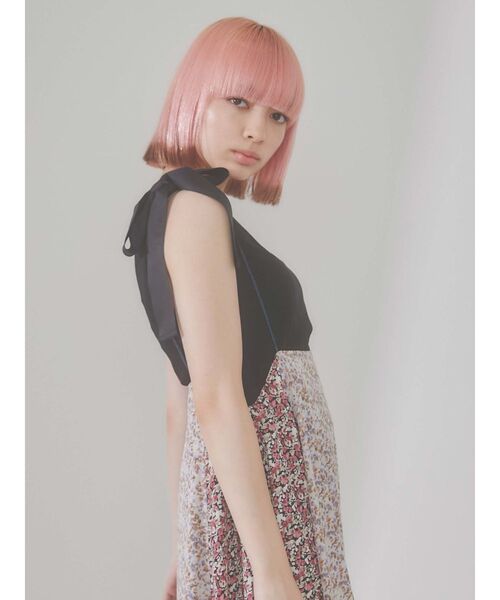 merry jenny（メリージェニー）の「floralストラップロングスカート（スカート・レディース・アイボリー/ブラック・FREE）」の7枚目の写真