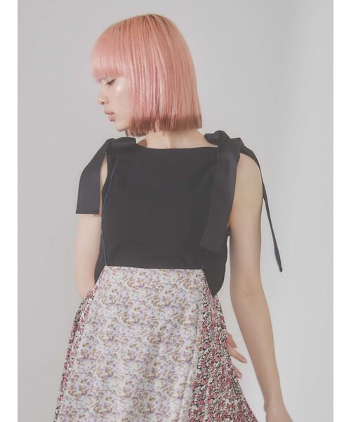 merry jenny（メリージェニー）の「floralストラップロングスカート（スカート・レディース・アイボリー/ブラック・FREE）」の8枚目の写真