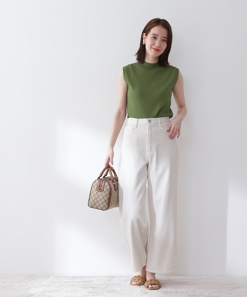 N.（N. Natural Beauty Basic）（エヌエヌナチュラルビューティーベーシック）の「◆総針ボトルネックノースリーブニット（ニット/セーター・レディース・ブラック/ブラウン/オフホワイト/イエロー/グリーン・MEDIUM）」の19枚目の写真