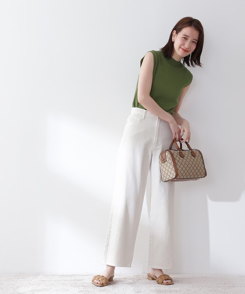 N.（N. Natural Beauty Basic）（エヌエヌナチュラルビューティーベーシック）の「◆総針ボトルネックノースリーブニット（ニット/セーター・レディース・ブラック/ブラウン/オフホワイト/イエロー/グリーン・MEDIUM）」の21枚目の写真