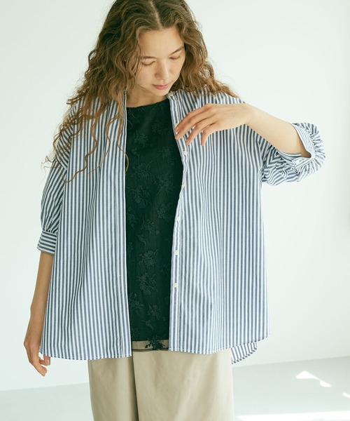 PUAL CE CIN（ピュアルセシン）の「タイプライター先染めストライプブラウス（シャツ/ブラウス・レディース・その他1/その他2・FREE）」の3枚目の写真