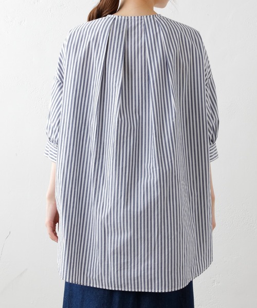 PUAL CE CIN（ピュアルセシン）の「タイプライター先染めストライプブラウス（シャツ/ブラウス・レディース・その他1/その他2・FREE）」の4枚目の写真