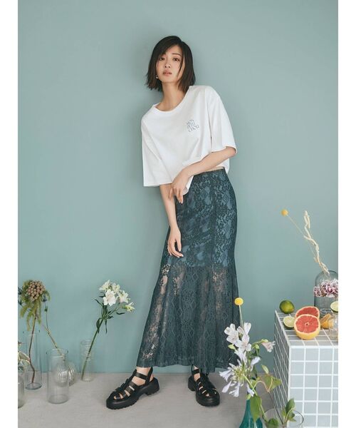 MURUA（ムルーア）の「レースマーメイドスカート（スカート・レディース・アイボリー/ブラック/グリーン・1/2）」の11枚目の写真