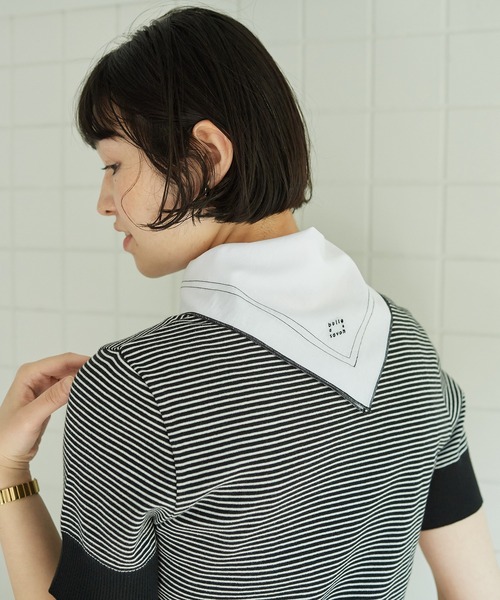 bulle de savon(ビュルデサボン)の「●handkerchief scarf(ストール/ショール・レディース・ホワイト/ブラック・FREE)」の3枚目の写真