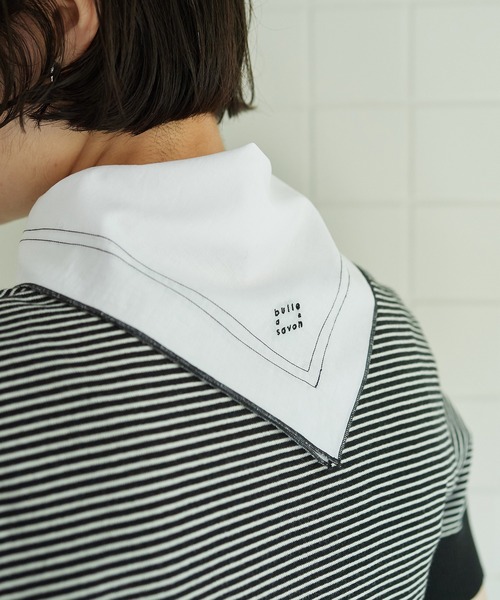 bulle de savon(ビュルデサボン)の「●handkerchief scarf(ストール/ショール・レディース・ホワイト/ブラック・FREE)」の4枚目の写真