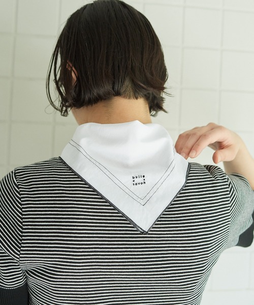 bulle de savon(ビュルデサボン)の「●handkerchief scarf(ストール/ショール・レディース・ホワイト/ブラック・FREE)」の7枚目の写真