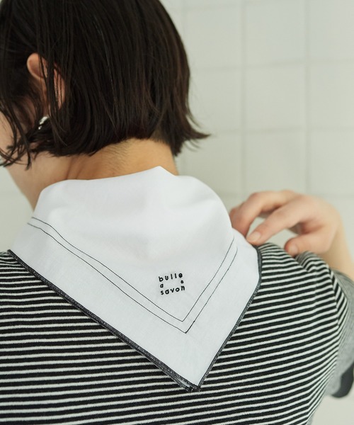 bulle de savon(ビュルデサボン)の「●handkerchief scarf(ストール/ショール・レディース・ホワイト/ブラック・FREE)」の8枚目の写真