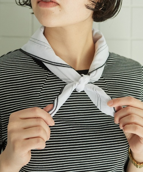 bulle de savon(ビュルデサボン)の「●handkerchief scarf(ストール/ショール・レディース・ホワイト/ブラック・FREE)」の9枚目の写真