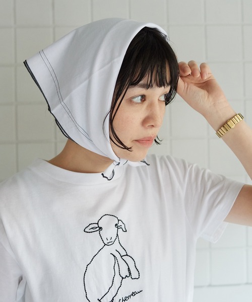 bulle de savon(ビュルデサボン)の「●handkerchief scarf(ストール/ショール・レディース・ホワイト/ブラック・FREE)」の12枚目の写真