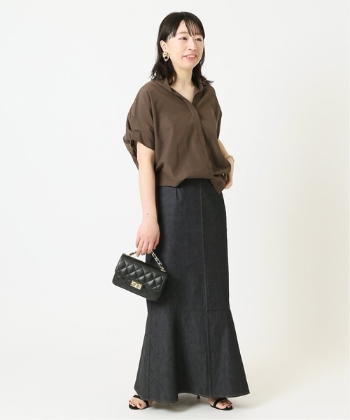 journal standard L'essage（ジャーナルスタンダードレサージュ）の「《追加》タックスリーブシャツ（シャツ/ブラウス・レディース・ブラウン/ネイビー/ホワイト系その他/ブラック系その他・FREE）」の19枚目の写真