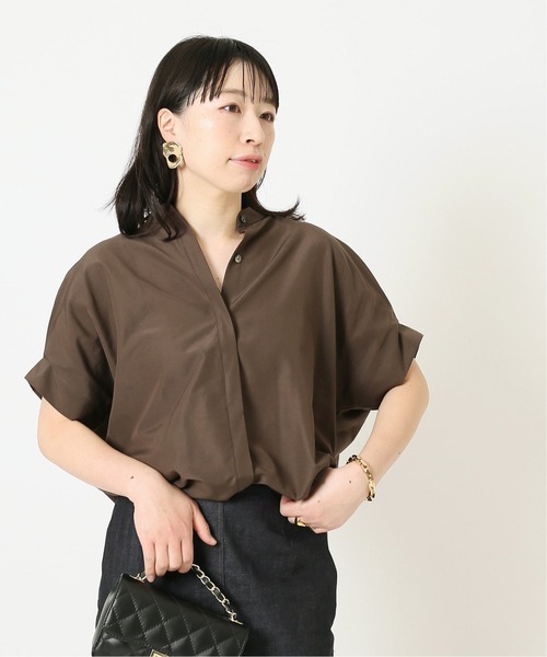 journal standard L'essage（ジャーナルスタンダードレサージュ）の「《追加》タックスリーブシャツ（シャツ/ブラウス・レディース・ブラウン/ネイビー/ホワイト系その他/ブラック系その他・FREE）」の6枚目の写真