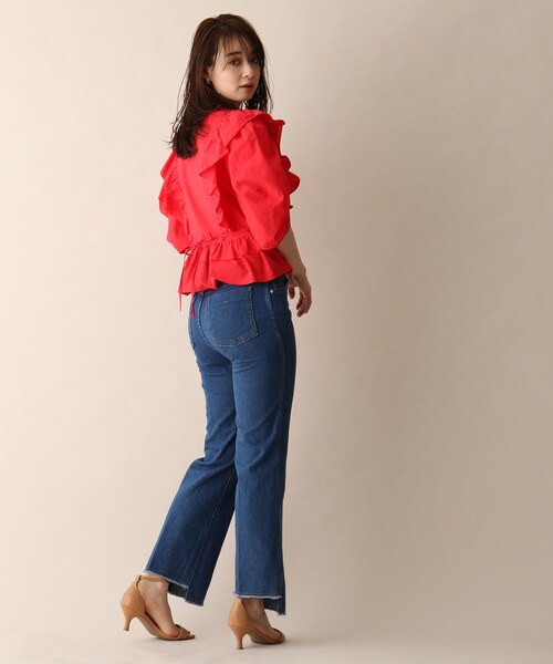 OPAQUE.CLIP(オペークドットクリップ)の「◆フリルデザインVネックブラウス(シャツ/ブラウス・レディース・ブラック/ホワイト系/レッド系1・38)」の18枚目の写真