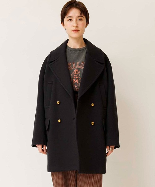 Johnbull（ジョンブル）の「ツイルダンボールニットピーコート（ピーコート・レディース・ネイビー/オリーブ・FREE）」の12枚目の写真