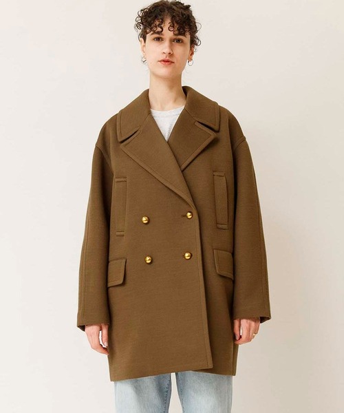 Johnbull（ジョンブル）の「ツイルダンボールニットピーコート（ピーコート・レディース・ネイビー/オリーブ・FREE）」の10枚目の写真