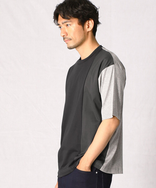 COMME CA MEN（コムサメン）の「カラーパネルT（Tシャツ/カットソー・メンズ・ネイビー/ブラック/オレンジ・L/M）」の2枚目の写真