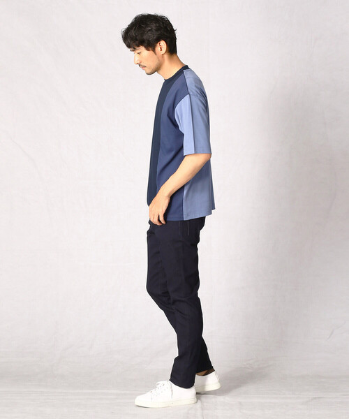 COMME CA MEN（コムサメン）の「カラーパネルT（Tシャツ/カットソー・メンズ・ネイビー/ブラック/オレンジ・L/M）」の5枚目の写真