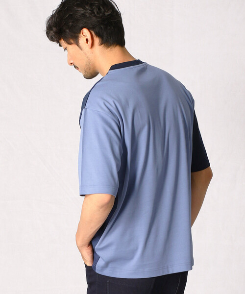 COMME CA MEN（コムサメン）の「カラーパネルT（Tシャツ/カットソー・メンズ・ネイビー/ブラック/オレンジ・L/M）」の6枚目の写真