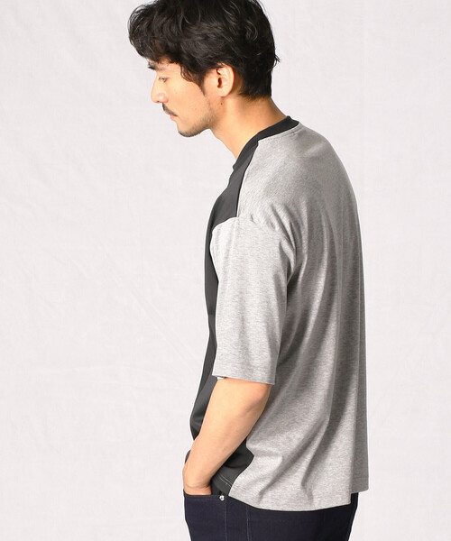 COMME CA MEN（コムサメン）の「カラーパネルT（Tシャツ/カットソー・メンズ・ネイビー/ブラック/オレンジ・L/M）」の7枚目の写真