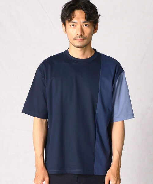 COMME CA MEN（コムサメン）の「カラーパネルT（Tシャツ/カットソー・メンズ・ネイビー/ブラック/オレンジ・L/M）」の9枚目の写真