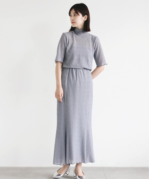 kaene(カエン)の「シュリンクレースセットアップ(ドレス・レディース・ブラック/サックスブルー・1/2)」の3枚目の写真