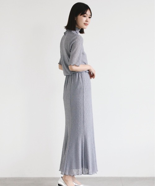 kaene(カエン)の「シュリンクレースセットアップ(ドレス・レディース・ブラック/サックスブルー・1/2)」の5枚目の写真