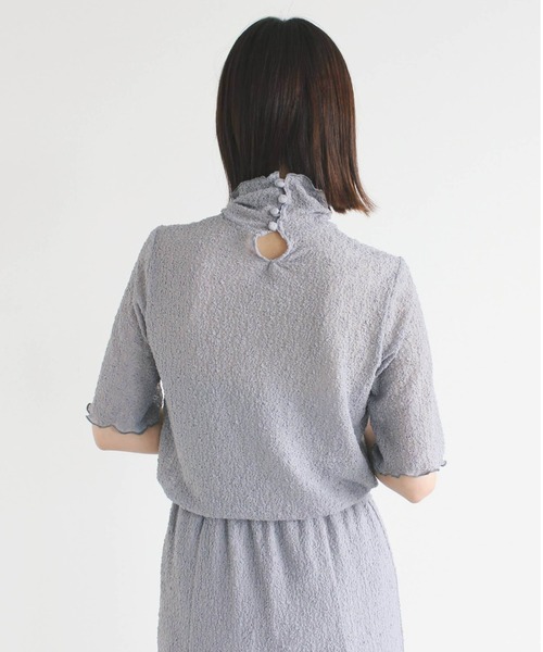 kaene(カエン)の「シュリンクレースセットアップ(ドレス・レディース・ブラック/サックスブルー・1/2)」の8枚目の写真