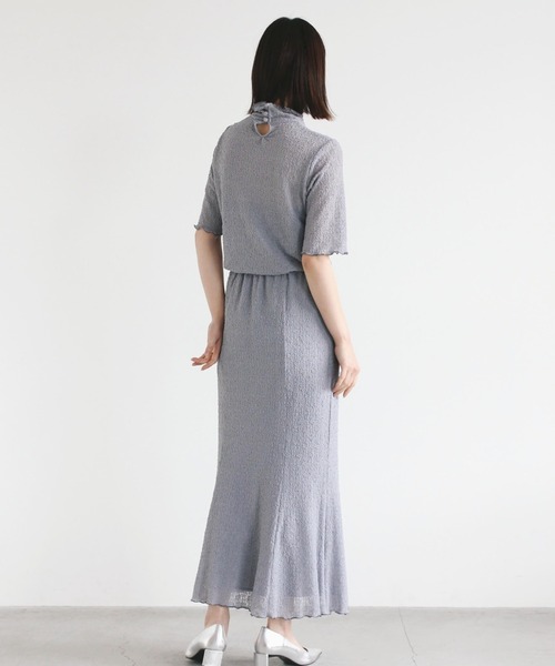 kaene(カエン)の「シュリンクレースセットアップ(ドレス・レディース・ブラック/サックスブルー・1/2)」の6枚目の写真