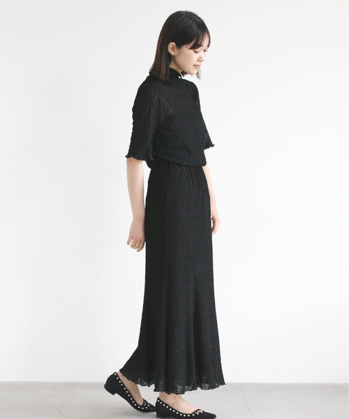 kaene(カエン)の「シュリンクレースセットアップ(ドレス・レディース・ブラック/サックスブルー・1/2)」の10枚目の写真