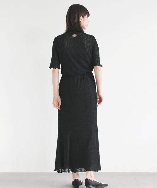 kaene(カエン)の「シュリンクレースセットアップ(ドレス・レディース・ブラック/サックスブルー・1/2)」の12枚目の写真