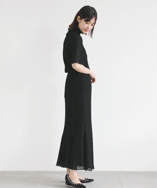 kaene(カエン)の「シュリンクレースセットアップ(ドレス・レディース・ブラック/サックスブルー・1/2)」の11枚目の写真