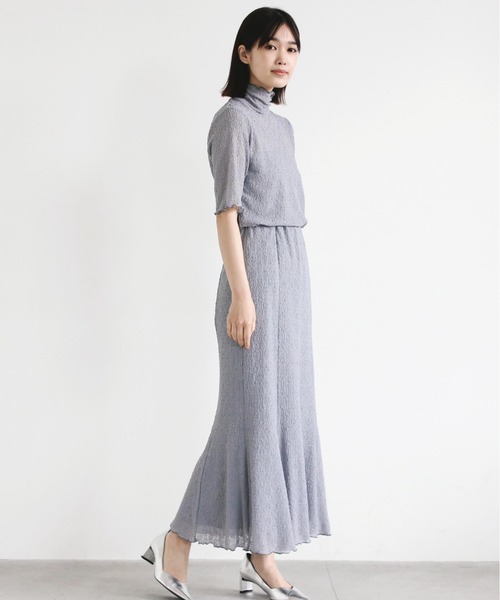 kaene(カエン)の「シュリンクレースセットアップ(ドレス・レディース・ブラック/サックスブルー・1/2)」の4枚目の写真