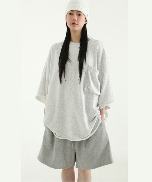 NO NEED(ノーニード)の「ワイドシルエット裏毛ショートパンツ ワイドパンツ/スウェットパンツ/イージーパンツ/(スウェットパンツ・メンズ・ブラック/グレー・フリ-)」の4枚目の写真