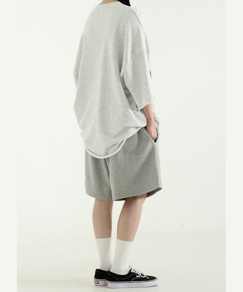 NO NEED(ノーニード)の「ワイドシルエット裏毛ショートパンツ ワイドパンツ/スウェットパンツ/イージーパンツ/(スウェットパンツ・メンズ・ブラック/グレー・フリ-)」の9枚目の写真