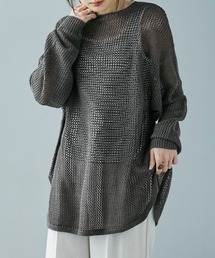 Fashion Letter | [M-5L] メッシュニット2wayカーディガン(ニット/セーター)