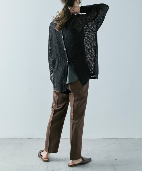 Fashion Letter（ファッションレター）の「[M-5L] メッシュニット2wayカーディガン（ニット/セーター・レディース・ライトグレー/ブラック/杢グレー・M～Ｌ/4L～5L/LL～3L）」の10枚目の写真