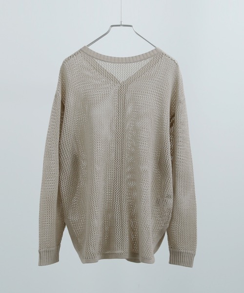 Fashion Letter（ファッションレター）の「[M-5L] メッシュニット2wayカーディガン（ニット/セーター・レディース・ライトグレー/ブラック/杢グレー・M～Ｌ/4L～5L/LL～3L）」の15枚目の写真
