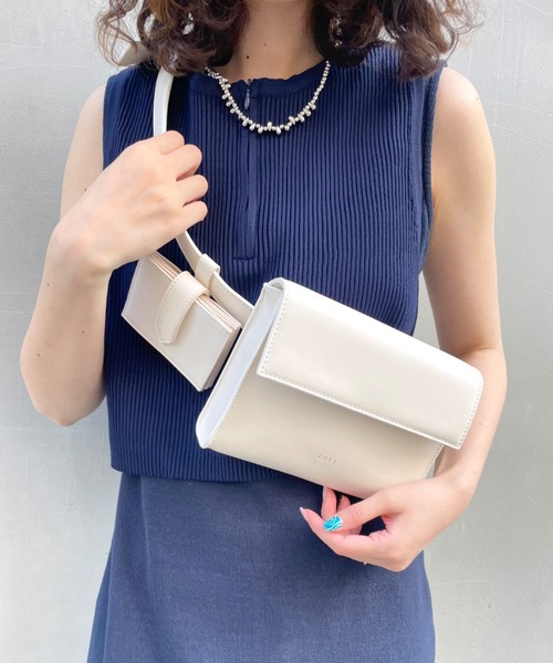 loti（ロティ）の「WEB限定 loti カードケース付きボディBAG（ショルダーバッグ・レディース・オフホワイト/ブラック/ピンク・FREE）」の15枚目の写真